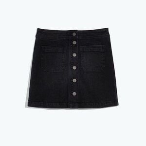 Madewell Stretch Denim A-line Mini Skirt Black